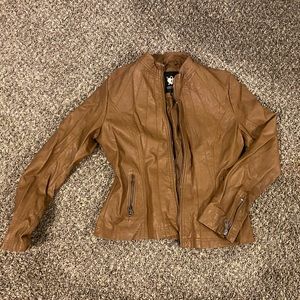 Brown faux leather jacket